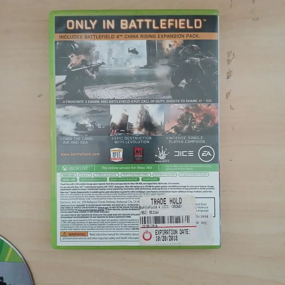 Battlefield 4 (Xbox 360, 2013) Video Game Tested Working